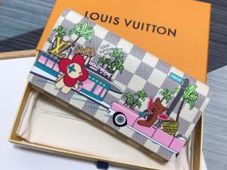 【N60497】 LOUIS VUITTON ルイヴィトン ダミエ・アズール 長財布 スーパーコピー 21新作 ポルトフォイユ・サラ レディース 二つ折り財布