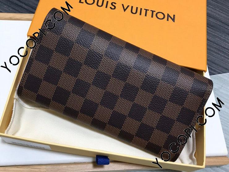 N60491】 LOUIS VUITTON ルイヴィトン ダミエ・エベヌ 長財布