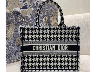 【M1296ZTQT_M911】 Dior ディオール バッグ コピー Book Tote スモールバッグ ハウンドトゥース エンブロイダリー レディース トートバッグ