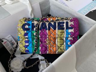 【AS2897 B06996 NF993】 CHANEL シャネル バッグ コピー 21新作 フラップ バッグ プリント ファブリック ショルダーバッグ マルチカラー