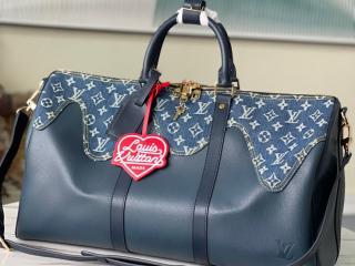 【M45975】 LOUIS VUITTON ルイヴィトン モノグラム・デニム バッグ スーパーコピー 21新作 キーポル・バンドリエール 50 ボストンバッグ