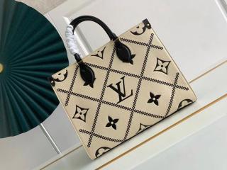 【M46016】 LOUIS VUITTON ルイヴィトン モノグラム・アンプラント バッグ スーパーコピー 22新作 オンザゴー MM レディース トートバッグ クレーム