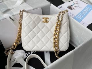 【AS3111-2】 CHANEL シャネル バッグ スーパーコピー 22早春新作 HOBO フラップ バッグ カーフスキン ショルダーバッグ 3色可選択