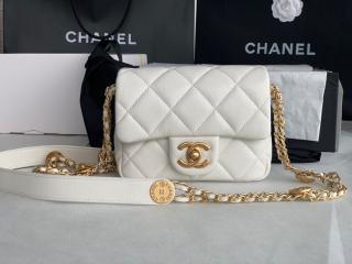 【AS3369-4】 CHANEL シャネル バッグ スーパーコピー 22年新作 スモール フラップ バッグ グレインド シャイニー カーフスキン ショルダーバッグ 4色可選択
