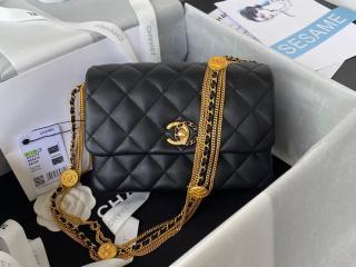 【AS3378-1】 CHANEL シャネル バッグ コピー 22年新作 ミニ フラップ バッグ ラムスキン レディース ショルダーバッグ 5色可選択
