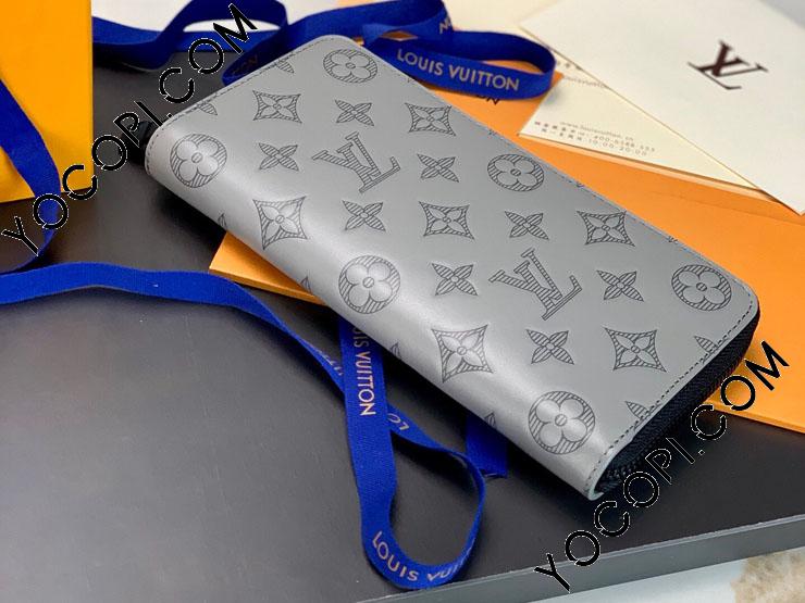 LOUIS VUITTON ルイヴィトン モノグラム シャドウ ジッピーウォレット ヴェルティカル ラウンドファスナー 長財布 M81384 グレー by