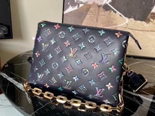 【M21353】 LOUIS VUITTON ルイヴィトン モノグラム・パターン バッグ コピー 22新作 COUSSIN クッサン PM レディース ショルダーバッグ ネイビー