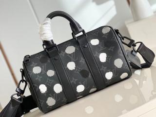 【M46406】 LOUIS VUITTON ルイヴィトン モノグラム・エクリプス バッグ コピー 23新作 LV × YK KEEPALL キーポル・バンドリエール 25 メンズ ショルダーバッグ