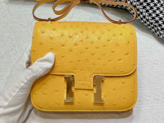 【Cst18Och02】 Hermes エルメス バッグ コピー Constance コンスタンス 18 ダチョウ レディース ショルダーバッグ