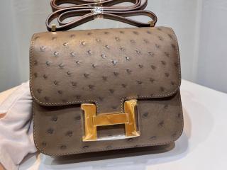 【Cst18Och08】 Hermes エルメス バッグ コピー Constance コンスタンス 18 ダチョウ レディース ショルダーバッグ