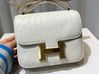 【Cst18Och09】 Hermes エルメス バッグ スーパーコピー Constance コンスタンス 18 ダチョウ レディース ショルダーバッグ