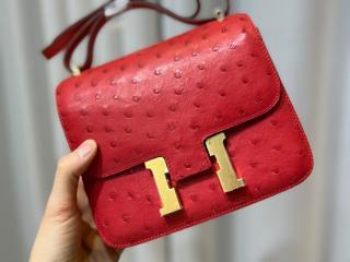 【Cst18Och10】 Hermes エルメス バッグ コピー Constance コンスタンス 18 ダチョウ レディース ショルダーバッグ