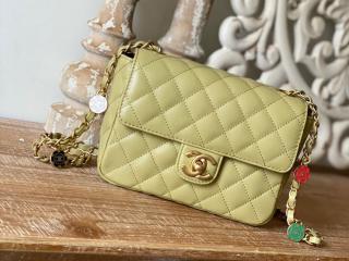 【AS3738/AS3737】 CHANEL シャネル バッグ スーパーコピー 23年新作 ミニ フラップ バッグ ラムスキン & エナメル レディース ショルダーバッグ
