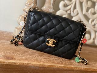 【AS3738/AS3737】 CHANEL シャネル バッグ コピー 23年新作 ミニ フラップ バッグ ラムスキン & エナメル レディース ショルダーバッグ