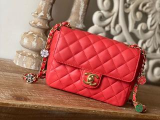 【AS3738/AS3737】 CHANEL シャネル バッグ スーパーコピー 23年新作 ミニ フラップ バッグ ラムスキン & エナメル レディース ショルダーバッグ