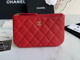 【A82365-3】 CHANEL シャネル 財布 コピー 23年新作 pouch クラシック ミニ ポーチ グレインド カーフスキン ゴールド/シルバー金具 可選
