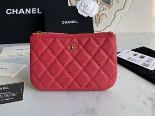 【A82365-6】 CHANEL シャネル 財布 スーパーコピー 23年新作 pouch クラシック ミニ ポーチ グレインド カーフスキン ゴールド/シルバー金具 可選