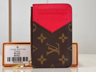 【M81881】 LOUIS VUITTON ルイヴィトン モノグラム 財布 スーパーコピー 23新作 ポルト カルト・ロミー ラウンドファスナー財布 小銭入れ ルージュ