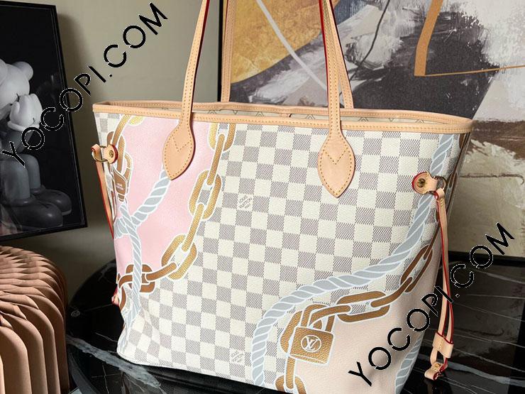 N40471 Louis Vuitton Damier Azur Neverfull MM Tote Bag