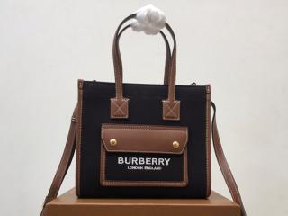 【80557491】 BURBERRY バーバリー バッグ コピー Freya ミニ フレヤトート レディース トートバッグ ブラック／タン
