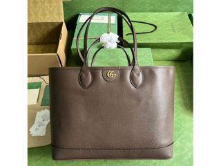 【739730 DJ20G 2528】 GUCCI グッチ バッグ スーパーコピー 23年新款 〔オフィディア〕 Ophidiaミディアム レディース トートバッグ ブラウン レザー