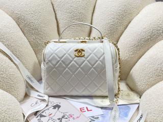 【AS3740-2】 CHANEL シャネル バッグ スーパーコピー 23年新作 ボーリング バッグ エイジド カーフスキン レディース ショルダーバッグ