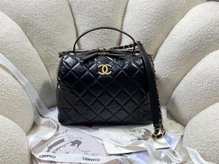 【AS3740-3】 CHANEL シャネル バッグ コピー 23年新作 ボーリング バッグ エイジド カーフスキン レディース ショルダーバッグ