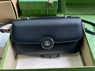 【739721-3】 GUCCI グッチ バッグ コピー 23新款 〔Petite GG〕スモール ショルダーバッグ レディースバッグ ブラック レザー 739722
