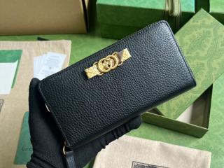 【750458-1】 GUCCI グッチ 長財布 コピー 23新款 インターロッキングG パイソン ボウ付き ジップウォレット ラウンドファスナー財布