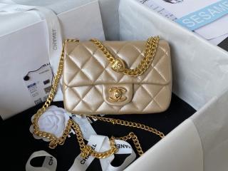 【AS3828】 CHANEL シャネル バッグ コピー 23新作 ミニフラップバッグ ラムスキン レディース ショルダーバッグ ゴールド