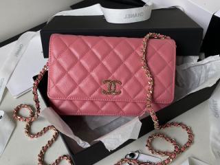 【AP3180-3】 CHANEL シャネル バッグ スーパーコピー 23新作 チェーンウォレット グレインド シャイニー カーフスキン ショルダーバッグ