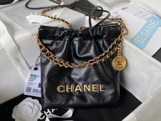 【AS3980-01】 CHANEL 22 シャネル バッグ コピー 23年新作 ミニ ハンドバッグ シャイニー カーフスキン レディース ショルダーバッグ