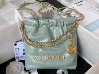 【AS3980-05】 CHANEL 22 シャネル バッグ コピー 23年新作 ミニ ハンドバッグ シャイニー カーフスキン レディース ショルダーバッグ