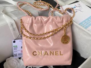 【AS3980-10】 CHANEL 22 シャネル バッグ スーパーコピー 23年新作 ミニ ハンドバッグ シャイニー カーフスキン レディース ショルダーバッグ