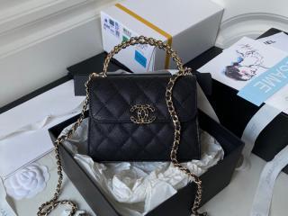 【AP3237-1】 CHANEL シャネル バッグ コピー 23年新作 チェーン クラッチ グレインド シャイニー カーフスキン レディース ショルダーバッグ