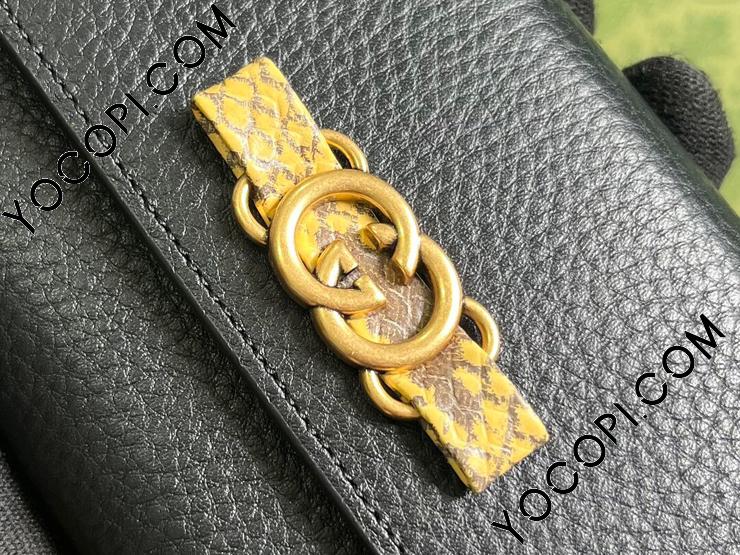 グッチ GUCCI 長財布 ダラーカーフ 二つ折り ブラック 615524 CAO0G 1000【純正☆紙袋リボン選択可 インターロッキングG  レディース 正規アウトレット品 ゴールド GGロゴ 黒 レザー 本革 【新品正規品】598166 本物保証!! | SHiBA流