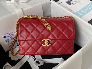 【AS3994-4】 CHANEL シャネル バッグ コピー 23年新作 スモール フラップバッグ カーフスキン レディース ショルダーバッグ 2サイズ可選択 AS3984