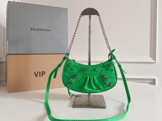 ﻿【695814-2】 BALENCIAGA バレンシアガ バッグ スーパーコピー 新作 Le Cagole Mini Bag チェーン付き アリーナラムスキン アンティーク調シルバー金具 ショルダーバッグ