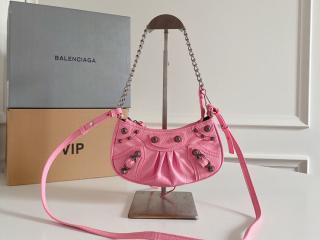 ﻿【695814-4】 BALENCIAGA バレンシアガ バッグ スーパーコピー 新作 Le Cagole Mini Bag チェーン付き アリーナラムスキン アンティーク調シルバー金具 ショルダーバッグ
