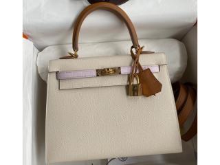 【kelly25ps01】 HERMES エルメス バッグ スーパーコピー Kelly ケリー25 ハンドバッグ エプソン ゴールド/シルバー金具選択可