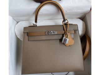 【kelly25ps06】 HERMES エルメス バッグ コピー Kelly ケリー25 ハンドバッグ エプソン ゴールド/シルバー金具選択可
