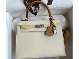 【kelly25ps07】 HERMES エルメス バッグ スーパーコピー Kelly ケリー25 ハンドバッグ エプソン ゴールド/シルバー金具選択可