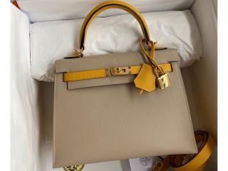 【kelly25ps12】 HERMES エルメス バッグ コピー Kelly ケリー25 ハンドバッグ エプソン ゴールド/シルバー金具選択可