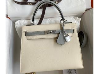 【kelly25ps16】 HERMES エルメス バッグ コピー Kelly ケリー25 ハンドバッグ エプソン ゴールド/シルバー金具選択可
