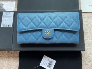 【A80758-1】 CHANEL シャネル 長財布 コピー フラップ グレインド カーフスキン レディース 二つ折り長財布 ゴールド金具