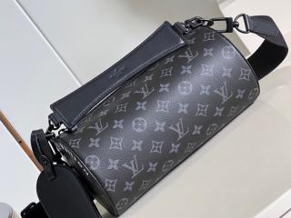 【M46796】 LOUIS VUITTON ルイヴィトン モノグラム・エクリプス バッグ スーパーコピー 23新作 Soft Polochon ソフト・ポロション PM メンズ ショルダーバッグ