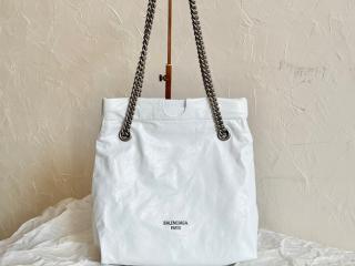 【742942-2】 BALENCIAGA バレンシアガ バッグ コピー 新作 ホワイト の ウィメンズ CRUSH スモール トートバッグ