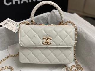 【AS4654-4】 CHANEL シャネル バッグ スーパーコピー 24 Cruise トップハンドル フラップ バッグ ラムスキン レディース ショルダーバッグ 6色可選択