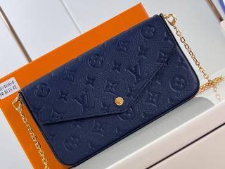 【M83589】 LOUIS VUITTON ルイヴィトン モノグラム・アンプラント バッグ コピー 24新作 POCHETTE FÉLICIE ポシェット･フェリシー ショルダーバッグ ネイビー ブルー