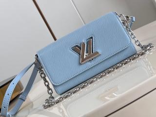 【M83478】 LOUIS VUITTON ルイヴィトン エピ バッグ コピー 24新作 TWIST ポシェット･ツイストウェスト レディース ショルダーバッグ アイス ブルー